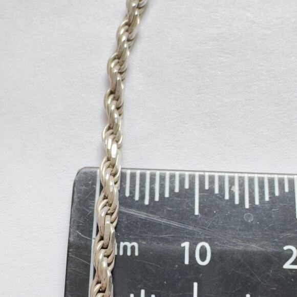 Sterling Silver Rope Chain Necklace 2mm 18" Italy - Picture 7 of 7